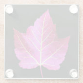 Dessous-de-verre En Verre Red Autumn Maple Leaf on Black Background (Dos)