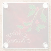 Dessous-de-verre En Verre Red Berry Holly Christmas (Dos)