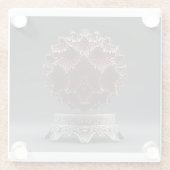 Dessous-de-verre En Verre Red & Black Mandelbrot Sphere On Silver Pedestal (Dos)