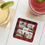 Dessous-de-verre En Verre Red Buffalo Plaid & Collage Photo Avec Initiale<br><div class="desc">Découvrez le charme intemporel de Red Buffalo Plaid et créez un chef-d'oeuvre personnalisé avec notre Collage Photo With Initial produit personnalisé, disponible exclusivement sur Zazzle! Que vous soyez à la recherche d'un cadeau unique ou d'un ajout étonnant à votre décor maison, cet article personnalisable est parfait pour ajouter une touche...</div>