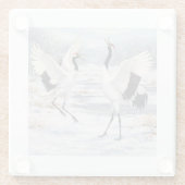 Dessous-de-verre En Verre Red-crowned Cranes in Winter (Dos)