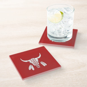 Dessous-de-verre En Verre Red Ghost Dance Buffalo dessous de verre en verre