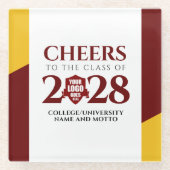 Dessous-de-verre En Verre Red Gold School College University (Devant)