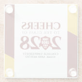 Dessous-de-verre En Verre Red Gold School College University (Dos)