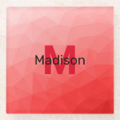 Dessous-de-verre En Verre Red gradient geometric mesh pattern Monogram (Devant)