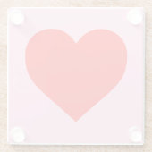 Dessous-de-verre En Verre Red Heart Beat Pastel Rose (Dos)