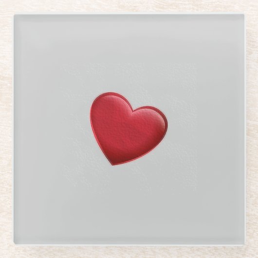 Dessous-de-verre En Verre Red Heart Grey Mariage d'amour tendance (Devant)