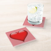 Dessous-de-verre En Verre Red Heart Love (Incliné)