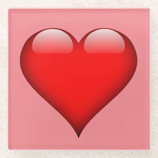 Dessous-de-verre En Verre Red Heart Love (Devant)
