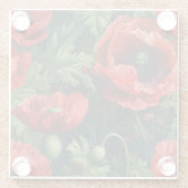 Dessous-de-verre En Verre Red Poppies Floral Art (Dos)