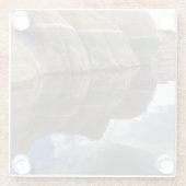 Dessous-de-verre En Verre Red Rock Réflexions Calm Lake Water Southwest (Dos)