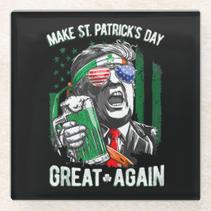 Dessous-de-verre En Verre Refaire la Saint-Patrick avec humour Trump