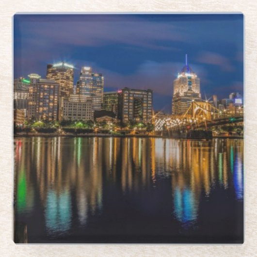 Dessous-de-verre En Verre Réflexions de Pittsburgh (Devant)