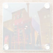 Dessous-de-verre En Verre Réflexions rouges dans les rues de Philadelphie (Dos)