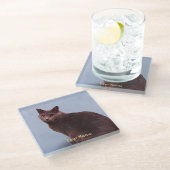 Dessous-de-verre En Verre Regard russe de chat bleu (Incliné)