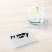 Dessous-de-verre En Verre Regardez qui regarde (Incliné)