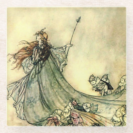 Dessous-de-verre En Verre "Reine des fées" par Arthur Rackham (Devant)