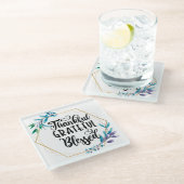 Dessous-de-verre En Verre Remerciements, grâces et bénis (Incliné)