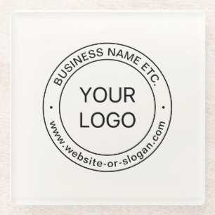 Dessous-de-verre En Verre Remplacement de logo facile & texte modifiable B