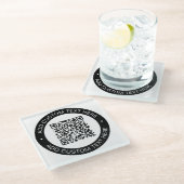 Dessous-de-verre En Verre Remplacez par votre propre code QR téléchargé ou v (Incliné)