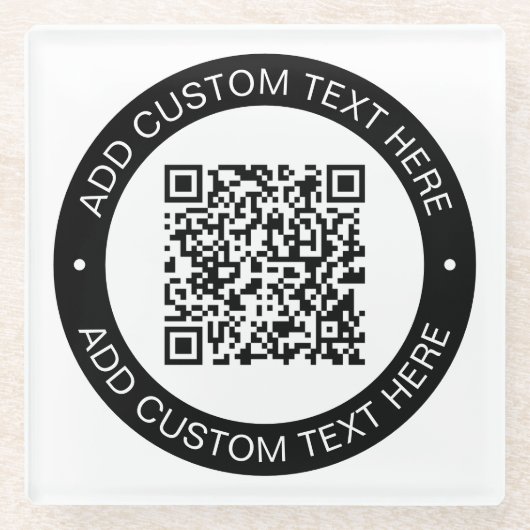 Dessous-de-verre En Verre Remplacez par votre propre code QR téléchargé ou v (Devant)