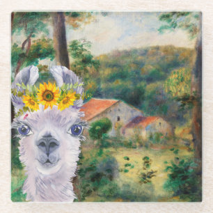 Dessous-de-verre En Verre Renoir Environs de Briey et Fancy Llama