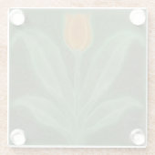 Dessous-de-verre En Verre Repro Jaune Tulipe Verte Art Nouveau Tile (Dos)