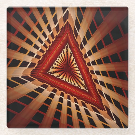 Dessous-de-verre En Verre Réseau d'Imaginaires 3D Conception graphique fract (Devant)