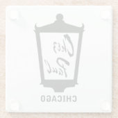 Dessous-de-verre En Verre Restaurant français Chez Paul, Chicago (Dos)