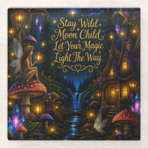 Dessous-de-verre En Verre Reste Sauvage Enfant de la Lune Dessous de Verre F