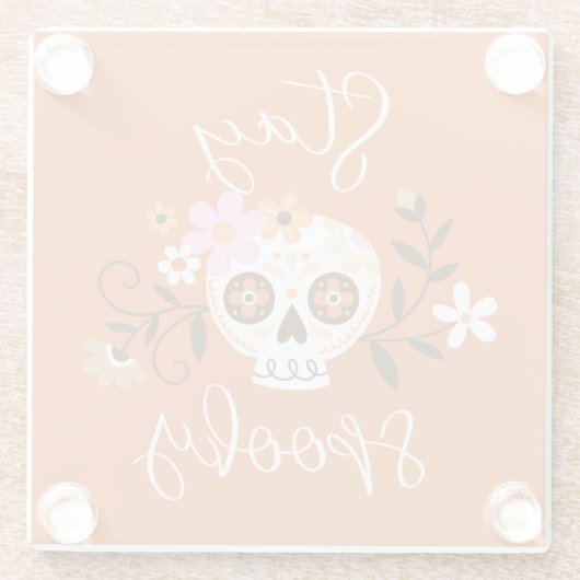 Dessous-de-verre En Verre Restez Éffrayant (Dos)