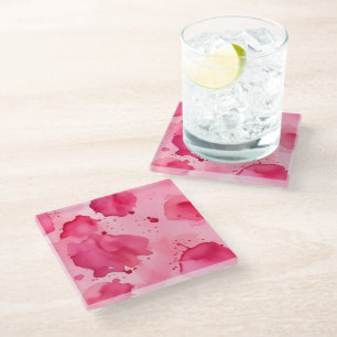 Dessous-de-verre En Verre Résumé Abstrait Rose sur Rose