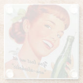 Dessous-de-verre En Verre Retro Girl Soda Advert Custom Slogan (Dos)