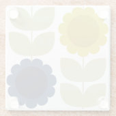 Dessous-de-verre En Verre Retro Groovy Summer Flowers Stems (Dos)