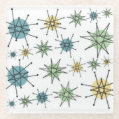 Dessous-de-verre En Verre Rétro hippie Starburst atomique géométrique (Devant)