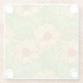 Dessous-de-verre En Verre Rétro motif de magnolia (Dos)