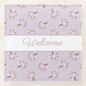 Dessous-de-verre En Verre Rétro motif floral (Devant)