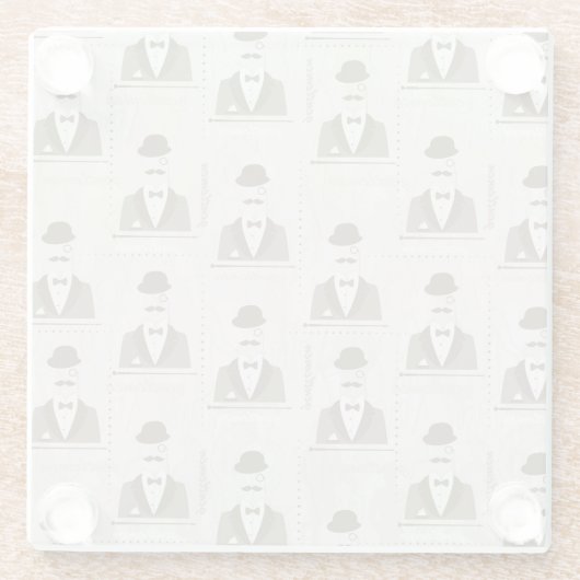 Dessous-de-verre En Verre Rétro motif pour l'homme (Dos)