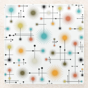 Dessous-de-verre En Verre Retro Starbursts A Go-Go !