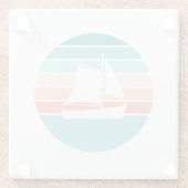Dessous-de-verre En Verre Retro Sunset Effet Perdu + Voilier (Dos)