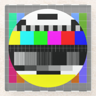 Dessous-de-verre En Verre Retro TV pas d'illustration de signal.