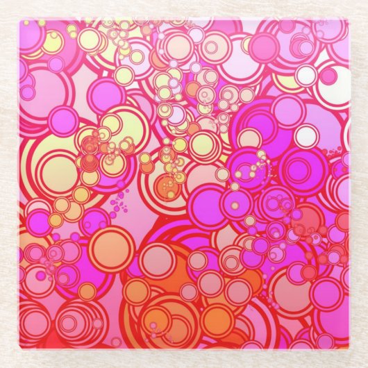 Dessous-de-verre En Verre Rétros cercles (Devant)