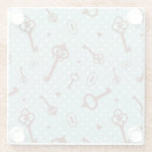 Dessous-de-verre En Verre Rétros clés de Valentine (Dos)