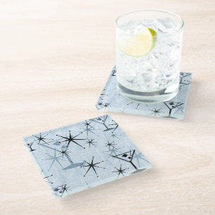 Dessous-de-verre En Verre Rétros étoiles bleues de Martini