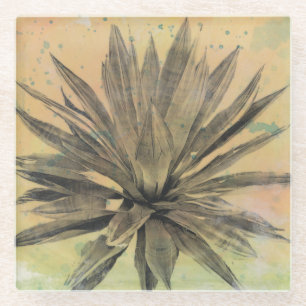 Dessous-de-verre En Verre Rêves du désert   Plante vert