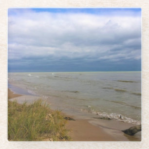 Dessous-de-verre En Verre Rive du lac Michigan, Sheyboygan, WI