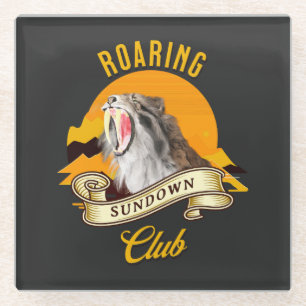 Dessous-de-verre En Verre Roaring Sundown Club Sabertooth Tiger