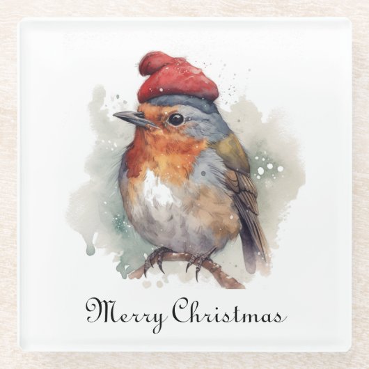 Dessous-de-verre En Verre Robin Winter Delight, sur mesure (Devant)