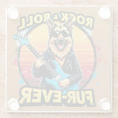 Dessous-de-verre En Verre Rock and Roll German Shepherd'Art Retro Sunset (Dos)