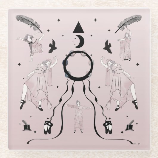 Dessous-de-verre En Verre Rock et Roll Balleriina II (Devant)